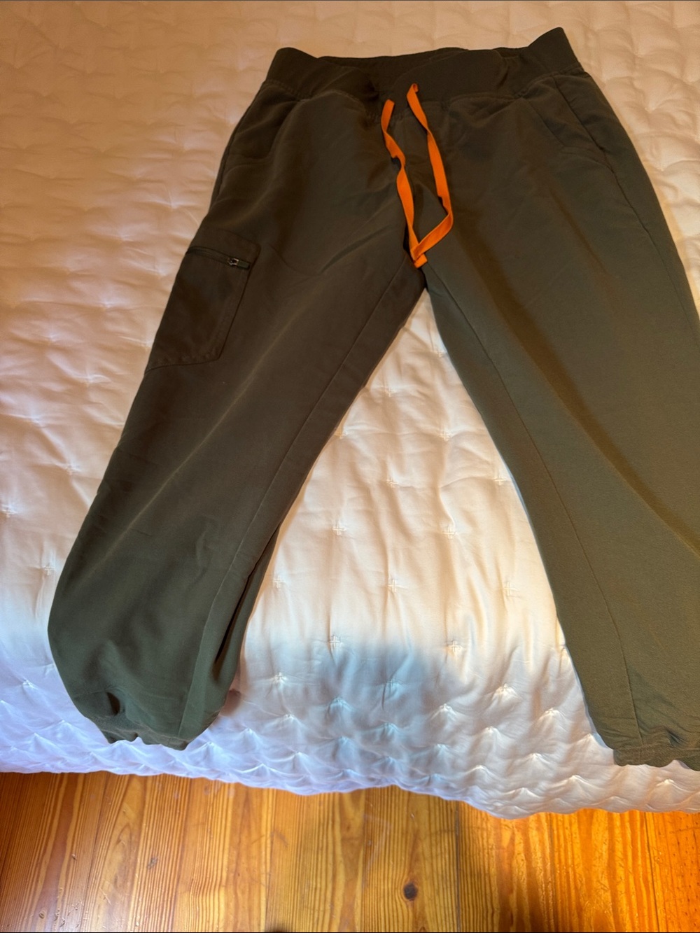 Figs Moss Jogger Pants with Orange Drawstring